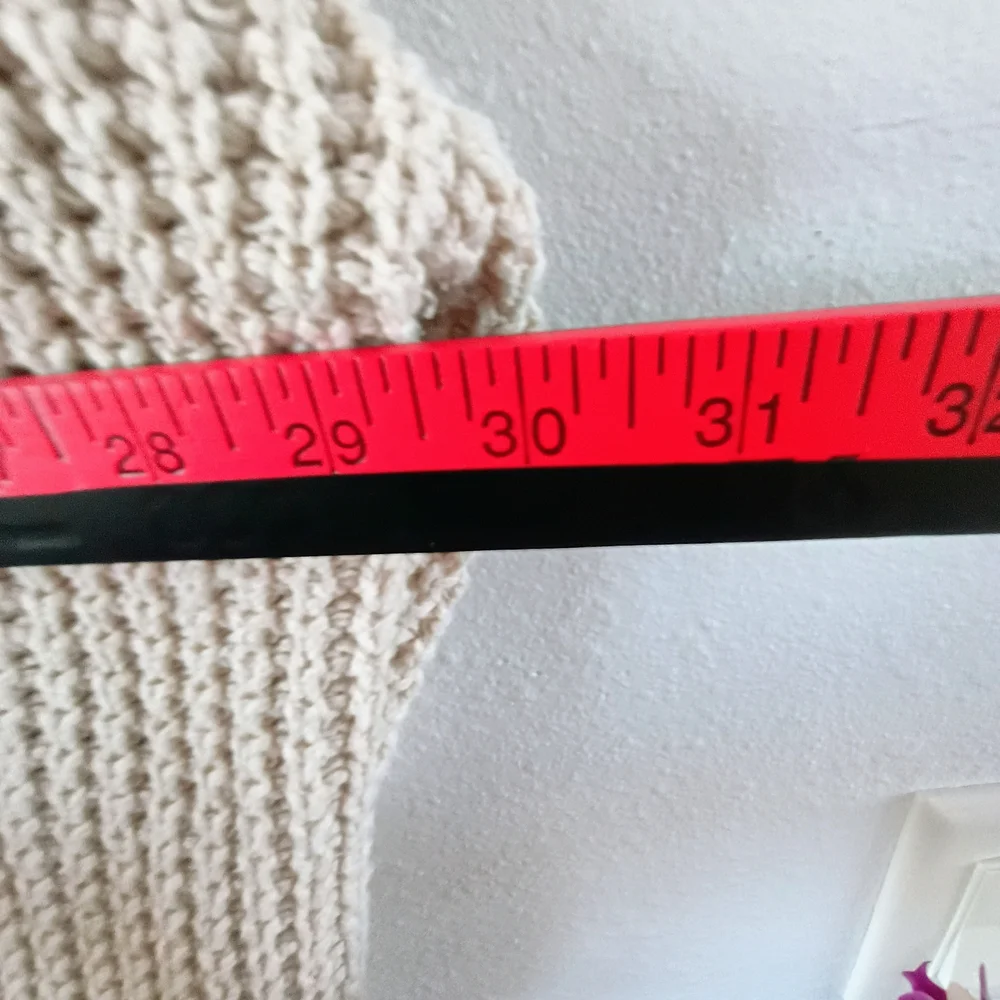 ANA A New Approach Chunky Knit Cardigan Beige Cable Button Front Cozy Oversize - Picture 10 of 10